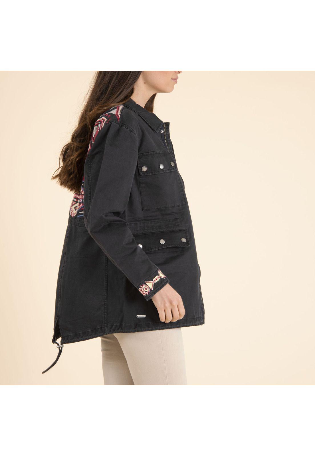 Chaqueta Algodón Orgánico Mujer Emilia Negro-3