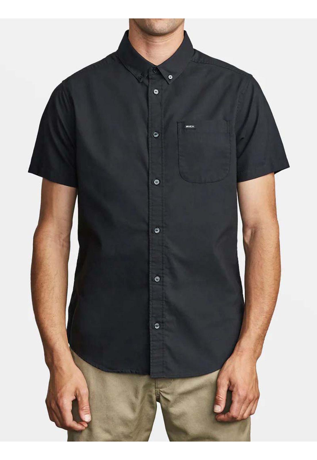 Camisa manga corta Hombre Strch Negro Rvca-0
