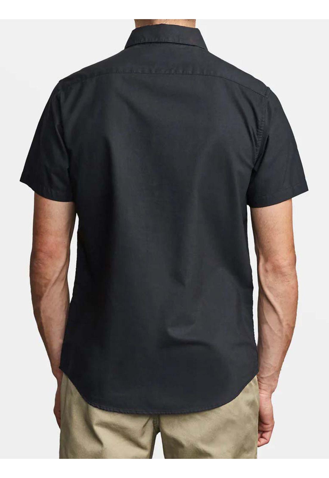Camisa manga corta Hombre Strch Negro Rvca-1
