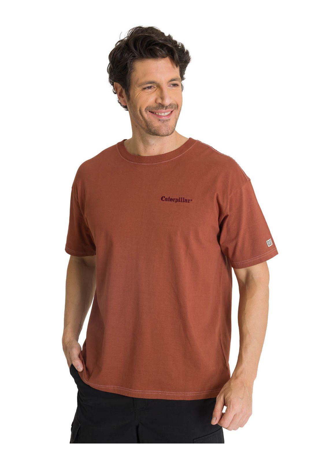 Polera Casual Hombre Heavyweight Relaxed Ladrillo-0