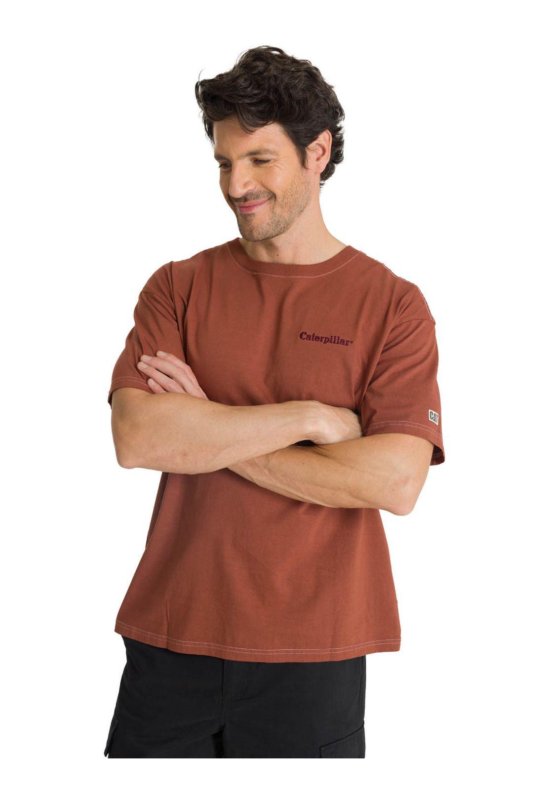 Polera Casual Hombre Heavyweight Relaxed Ladrillo-1