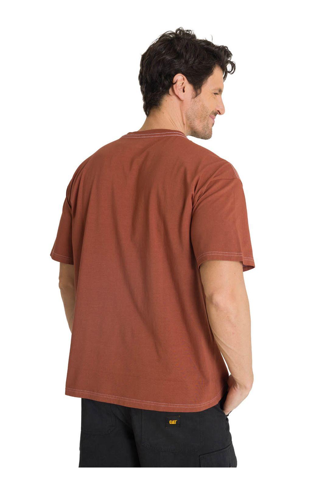 Polera Casual Hombre Heavyweight Relaxed Ladrillo-3