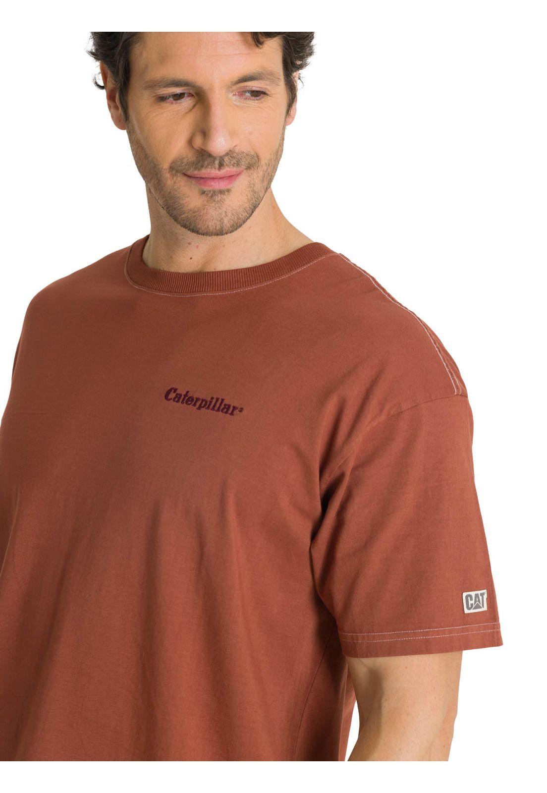Polera Casual Hombre Heavyweight Relaxed Ladrillo-4