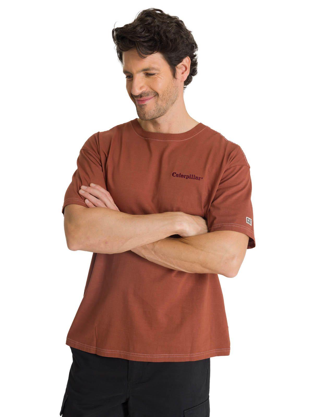Polera Casual Hombre Heavyweight Relaxed Ladrillo-1