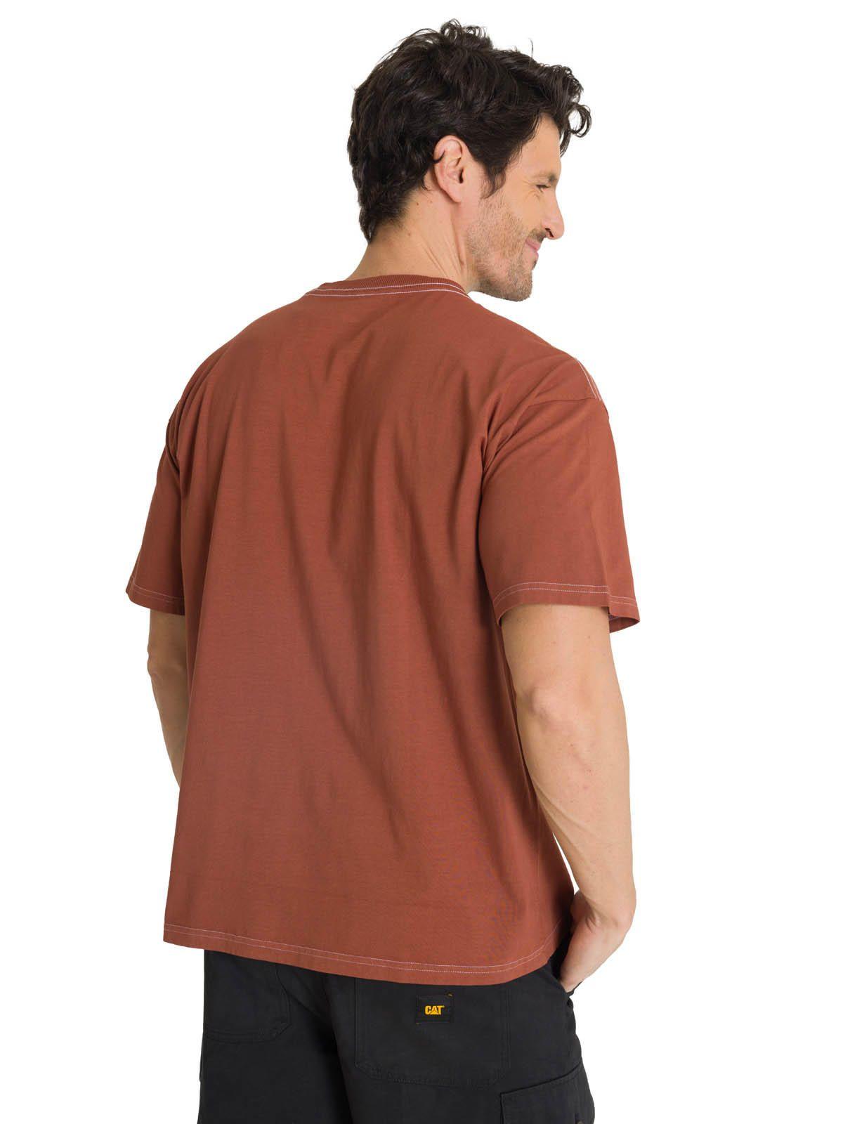 Polera Casual Hombre Heavyweight Relaxed Ladrillo-3