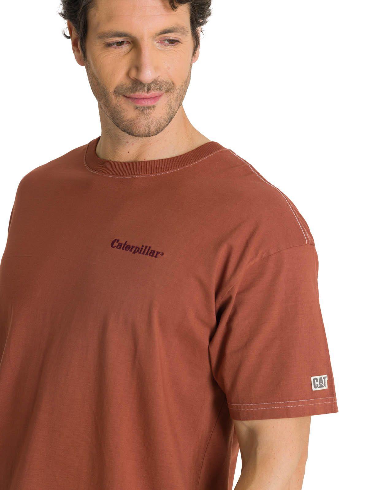Polera Casual Hombre Heavyweight Relaxed Ladrillo-4