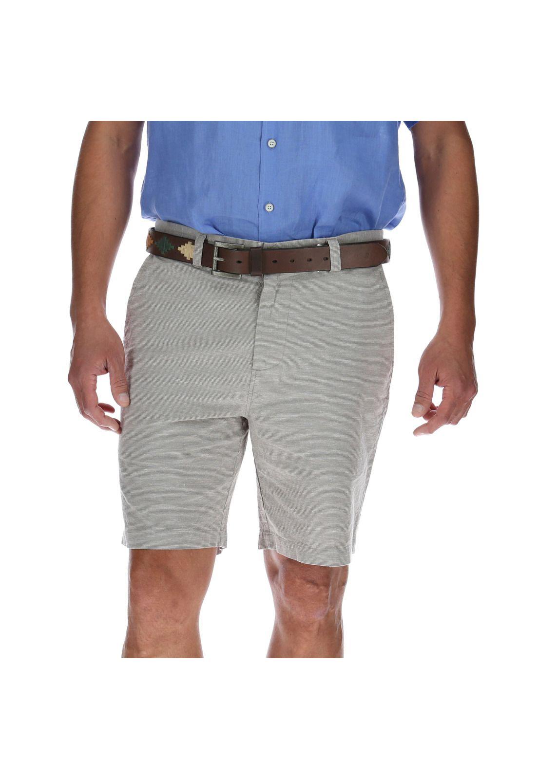 Bermuda Hombre Stripe Gris-0