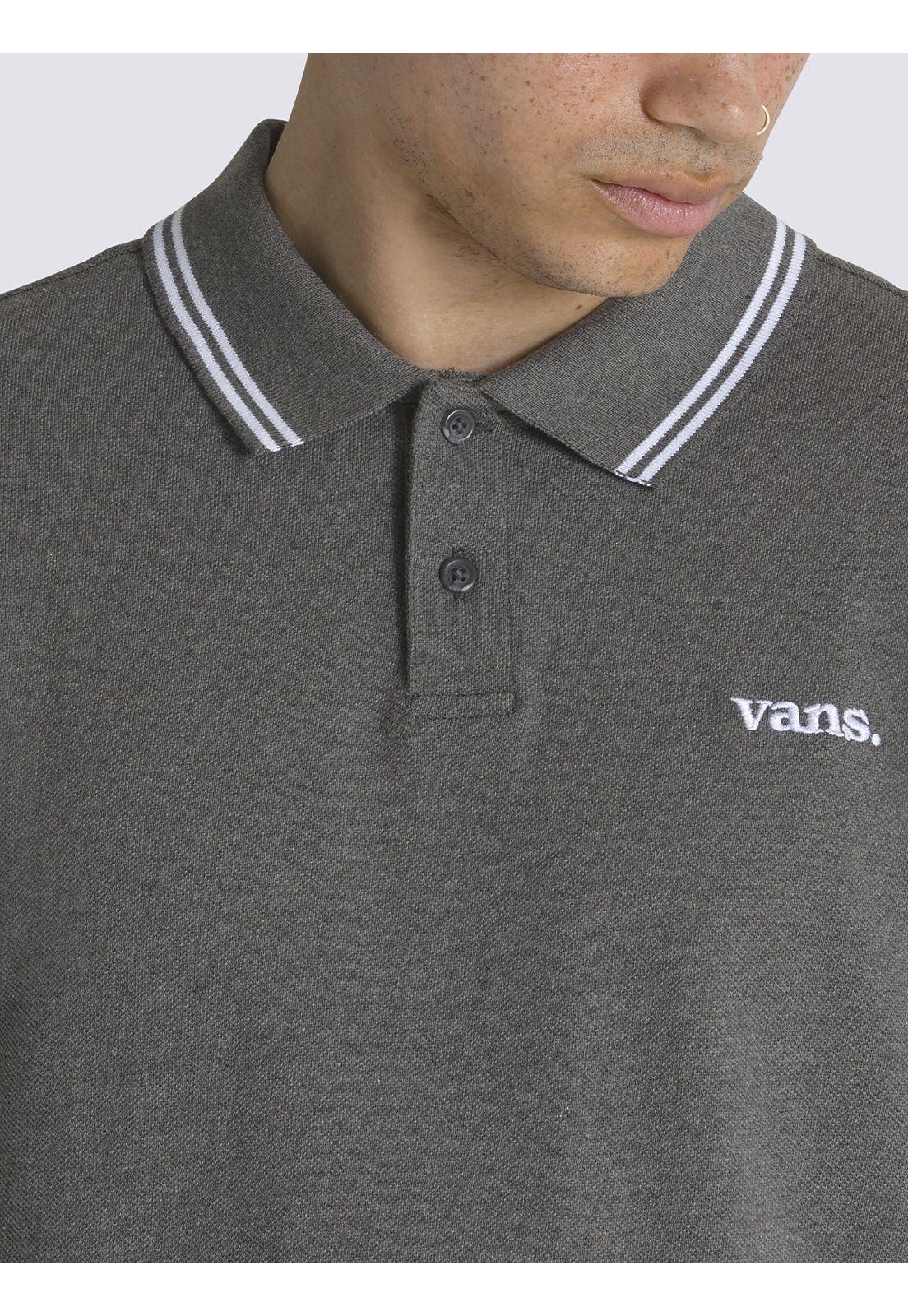 Polera Manga Corta Hombre Halecrest Polo Gris Oscuro-4