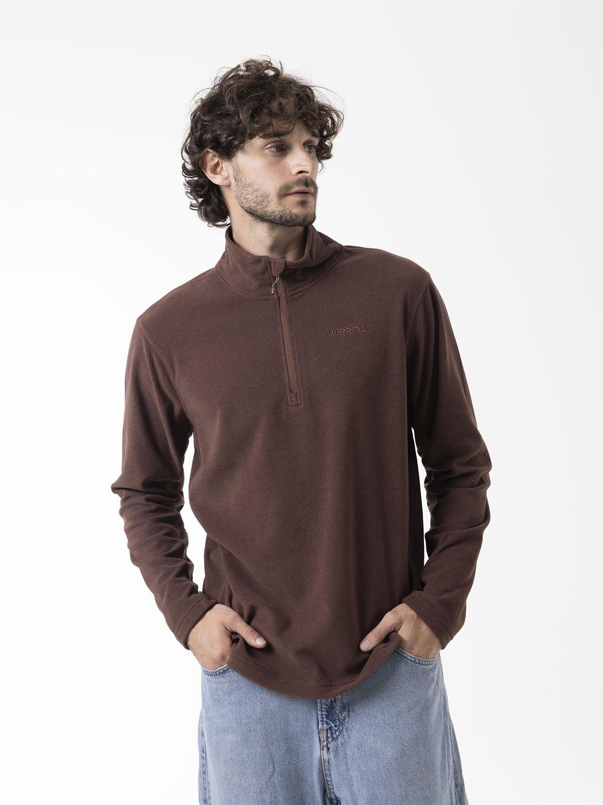 Polar Hombre Micro Core Quarter Zipper Café-0