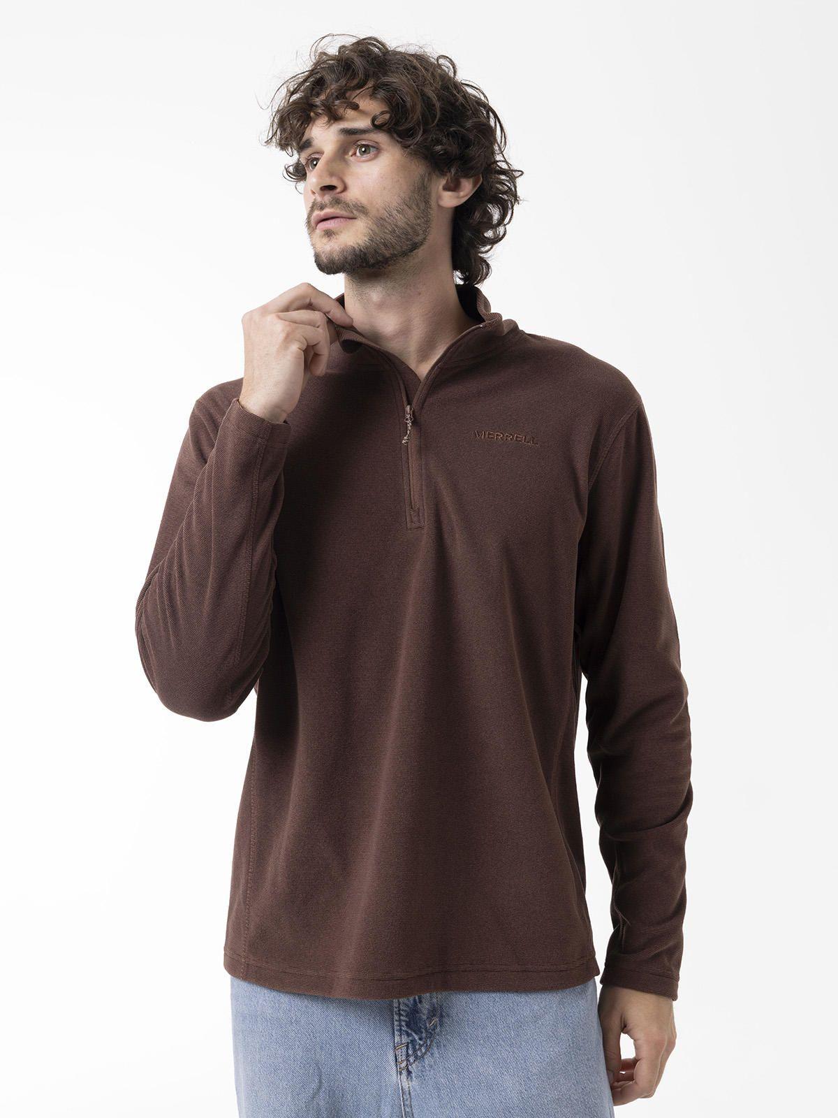 Polar Hombre Micro Core Quarter Zipper Café-3