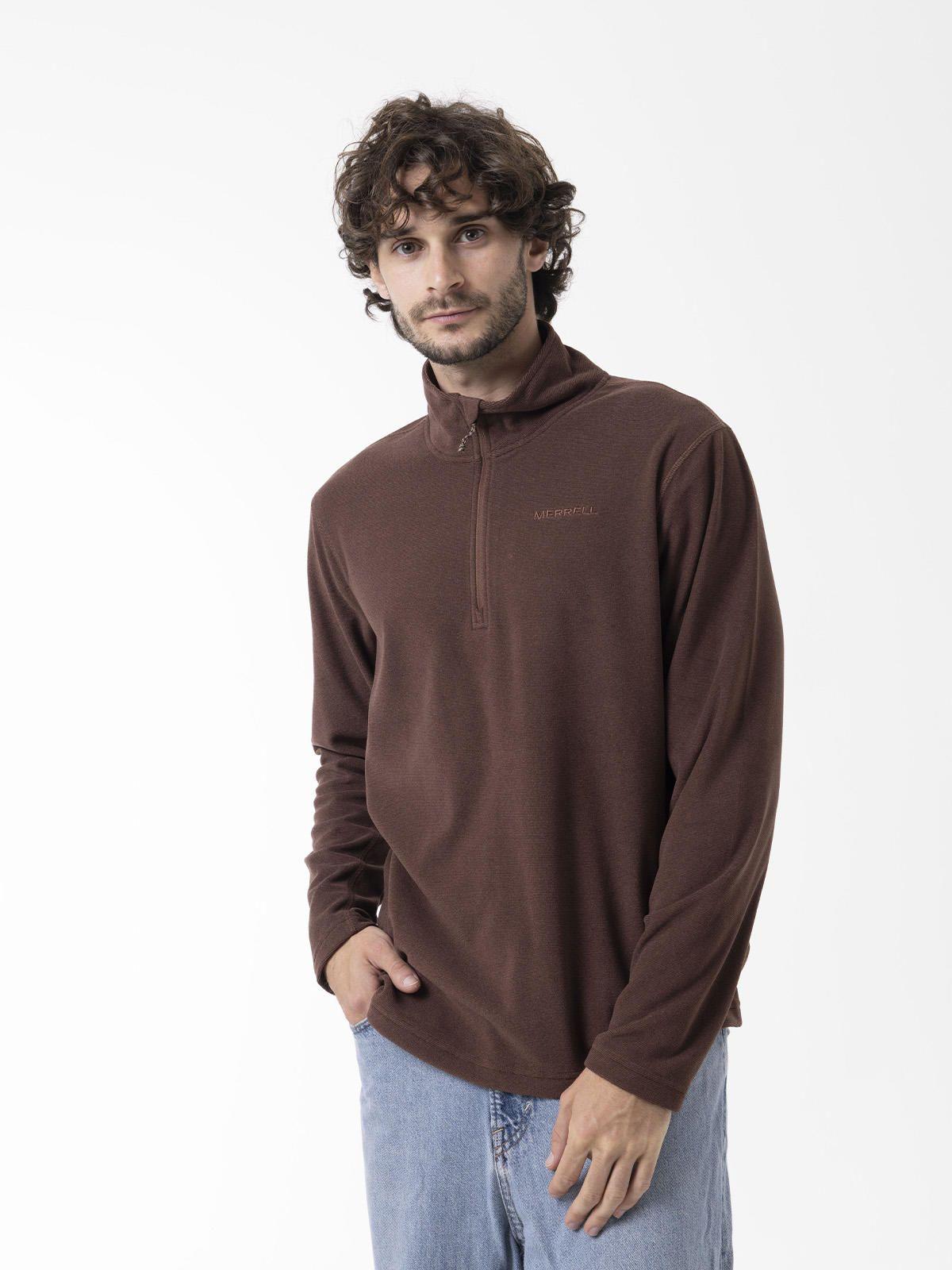 Polar Hombre Micro Core Quarter Zipper Café-4