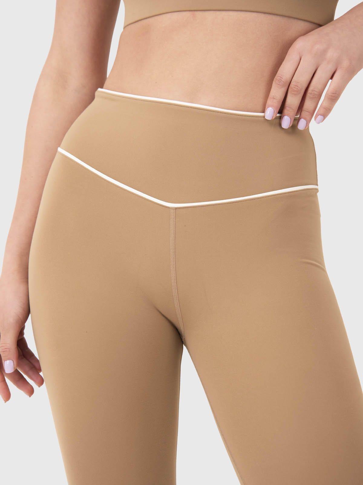 Calza Deportiva Mujer Piping Ankle Café Claro-4