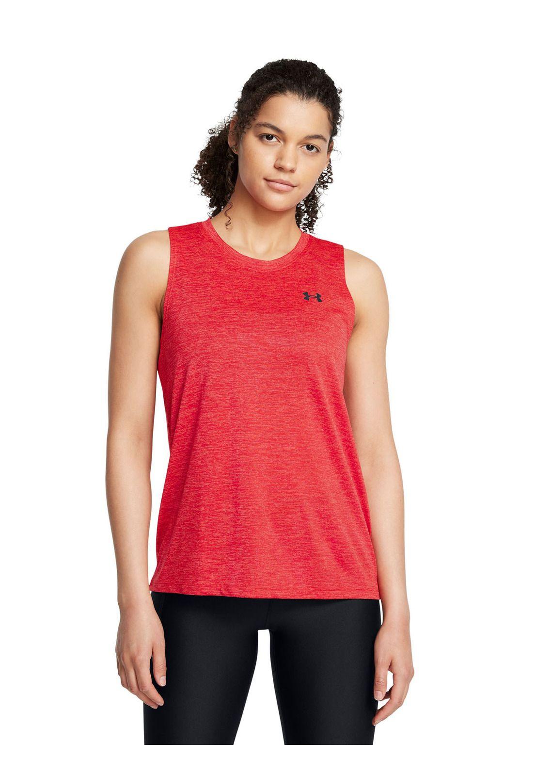 Polera sin mangas Tech Twist mujer Rojo-3