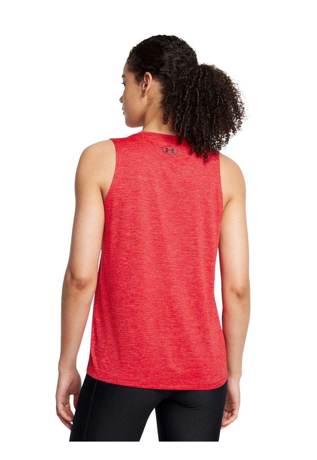 Polera sin mangas Tech Twist mujer Rojo-4