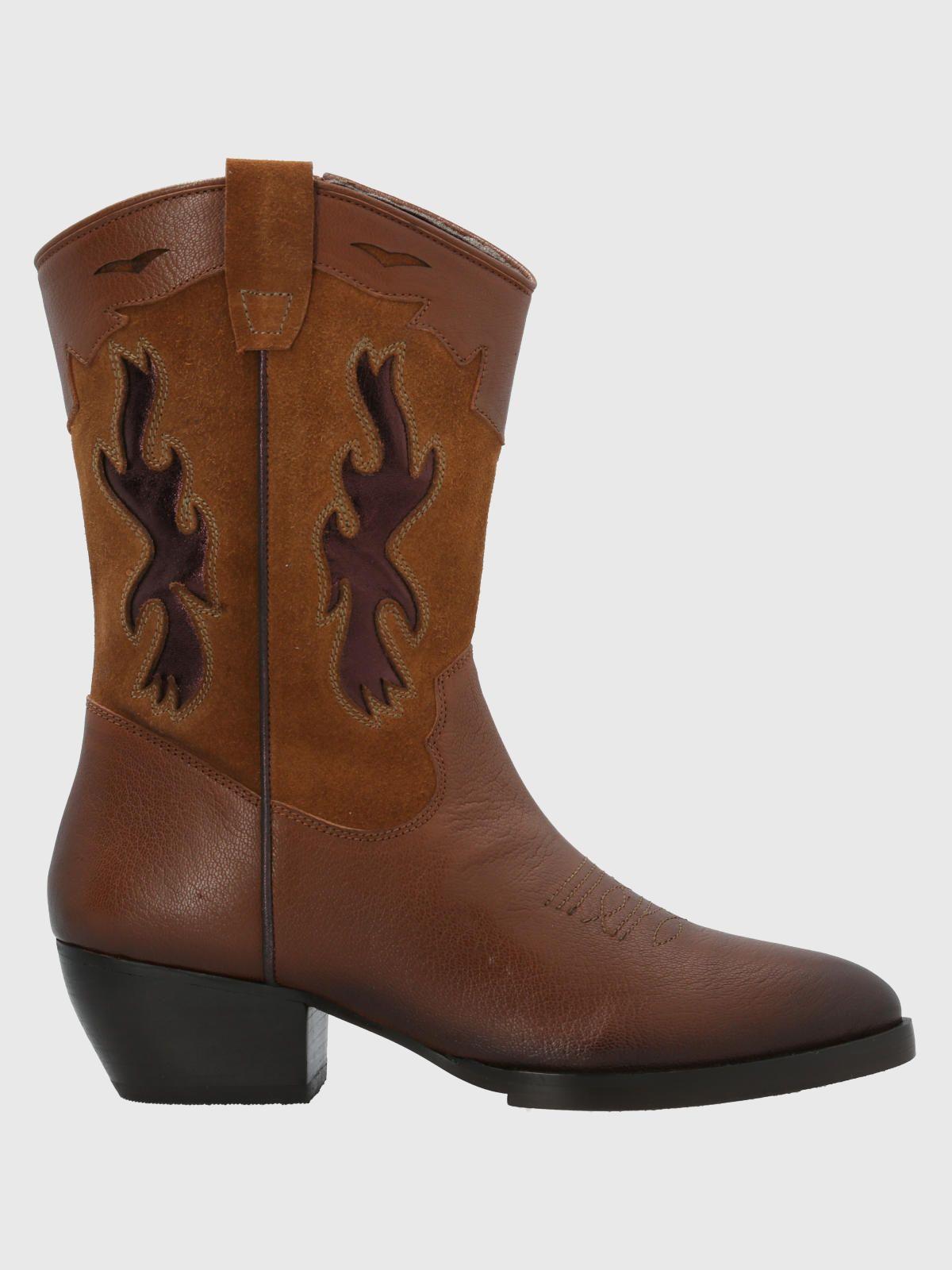 Bota Cuero Mujer Mary Café-1