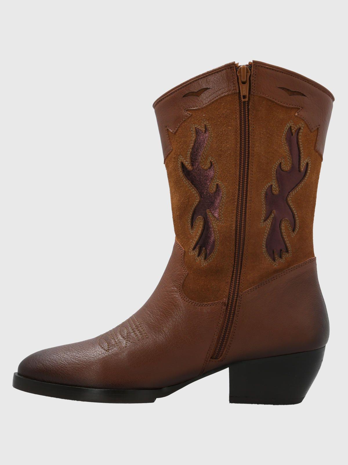 Bota Cuero Mujer Mary Café-4