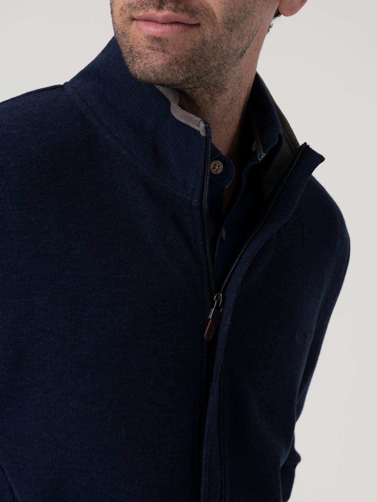 Polerón Algodón Orgánico Doble Azul Hombre-6