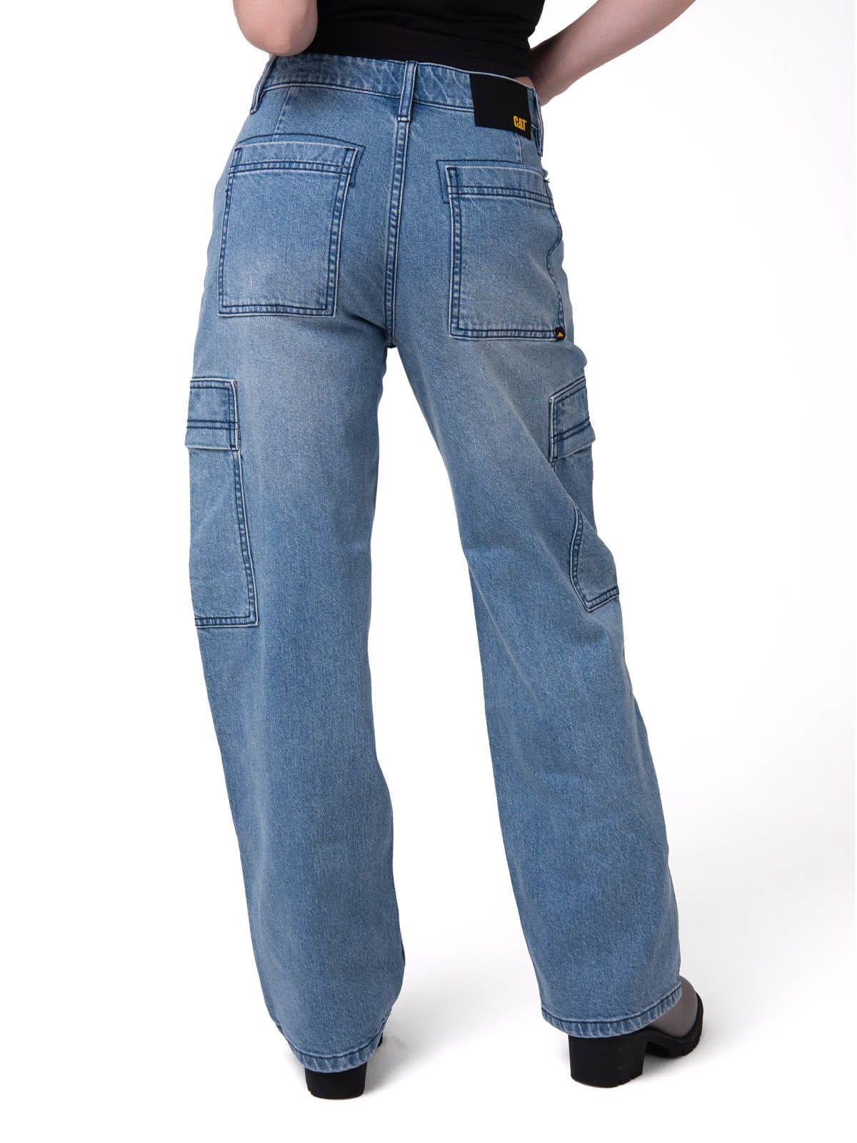 Jeans Cargo Relaxed Azul Mujer-1