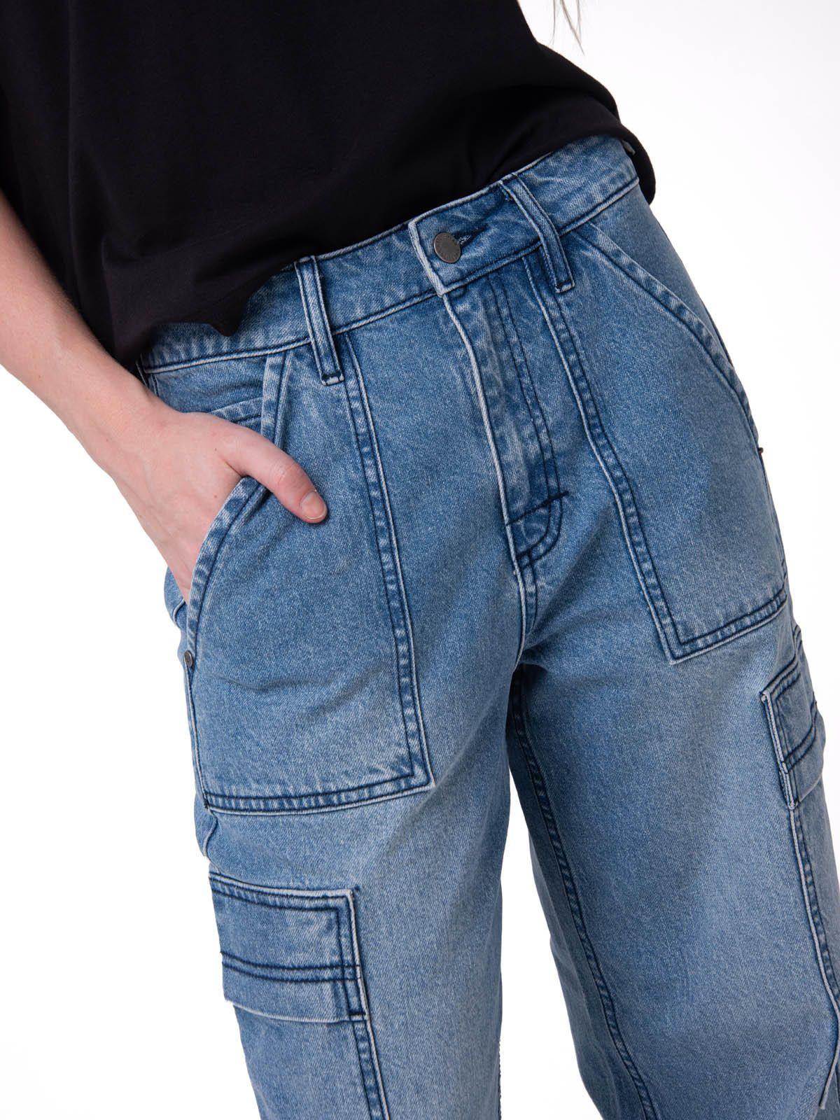 Jeans Cargo Relaxed Azul Mujer-3