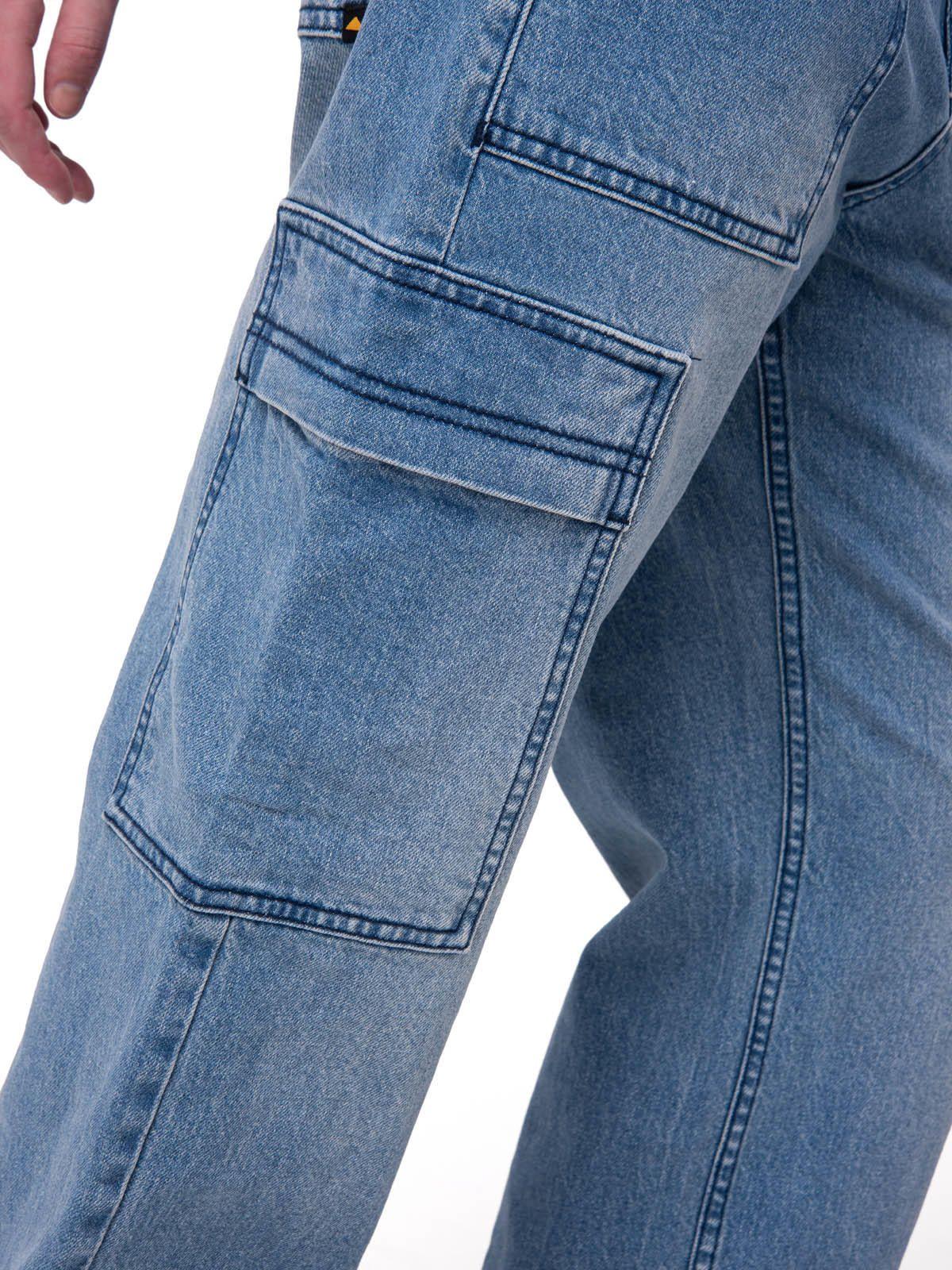 Jeans Cargo Relaxed Azul Mujer-4