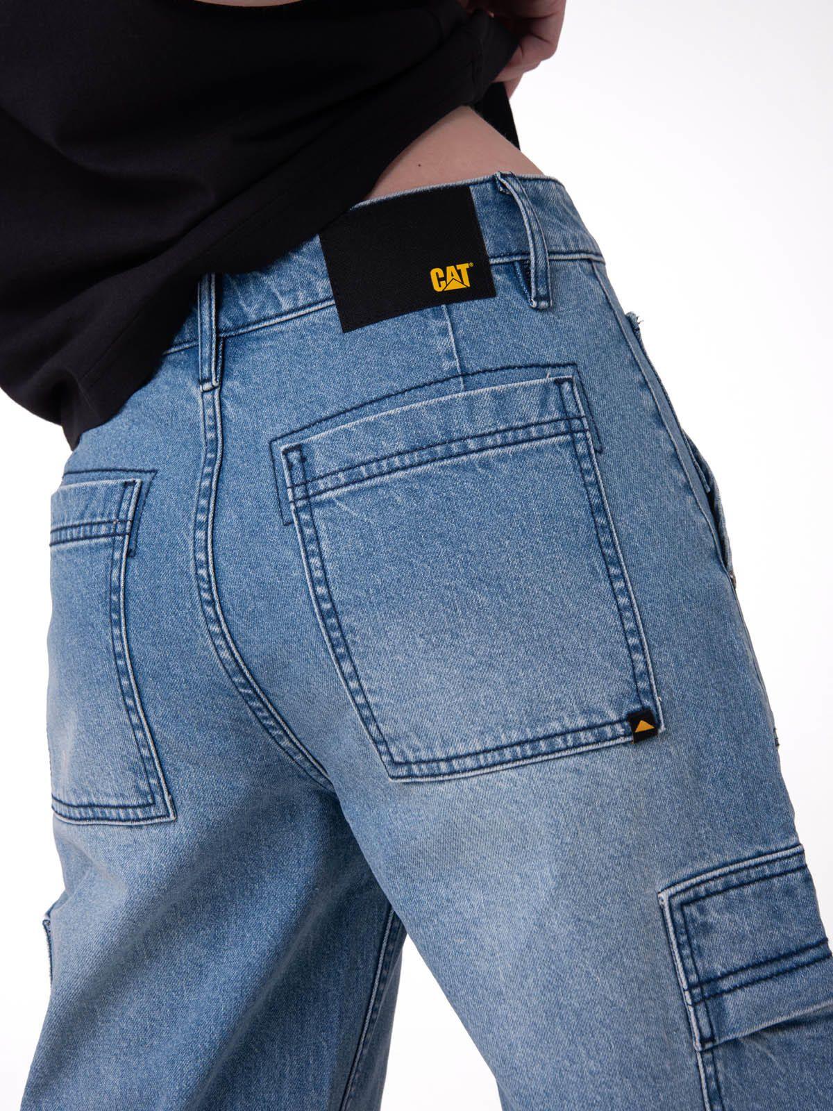 Jeans Cargo Relaxed Azul Mujer-5