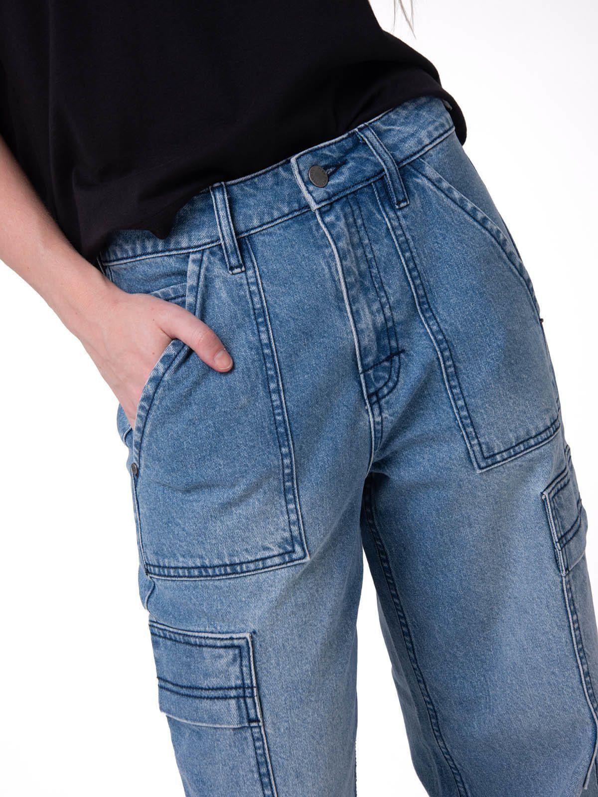 Jeans Cargo Relaxed Azul Mujer-3
