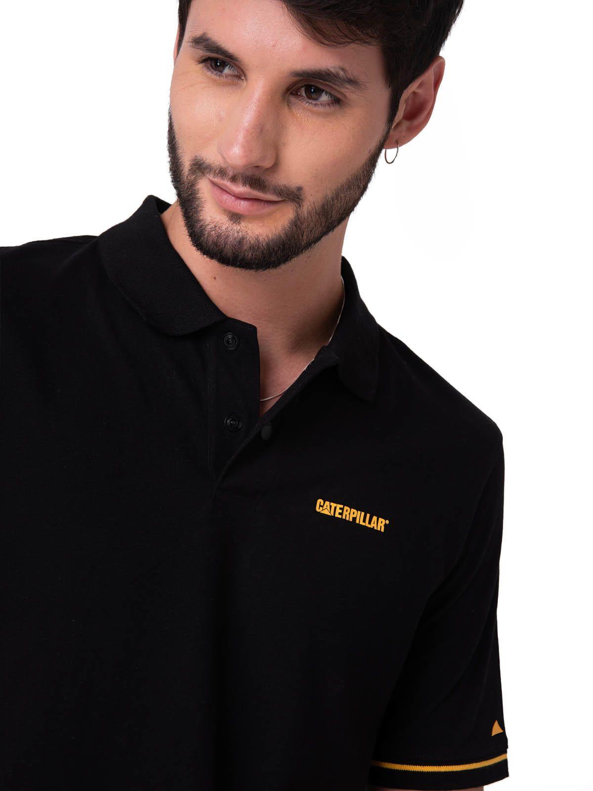Polo Manga Corta Hombre Caterpillar Slim Negro-3