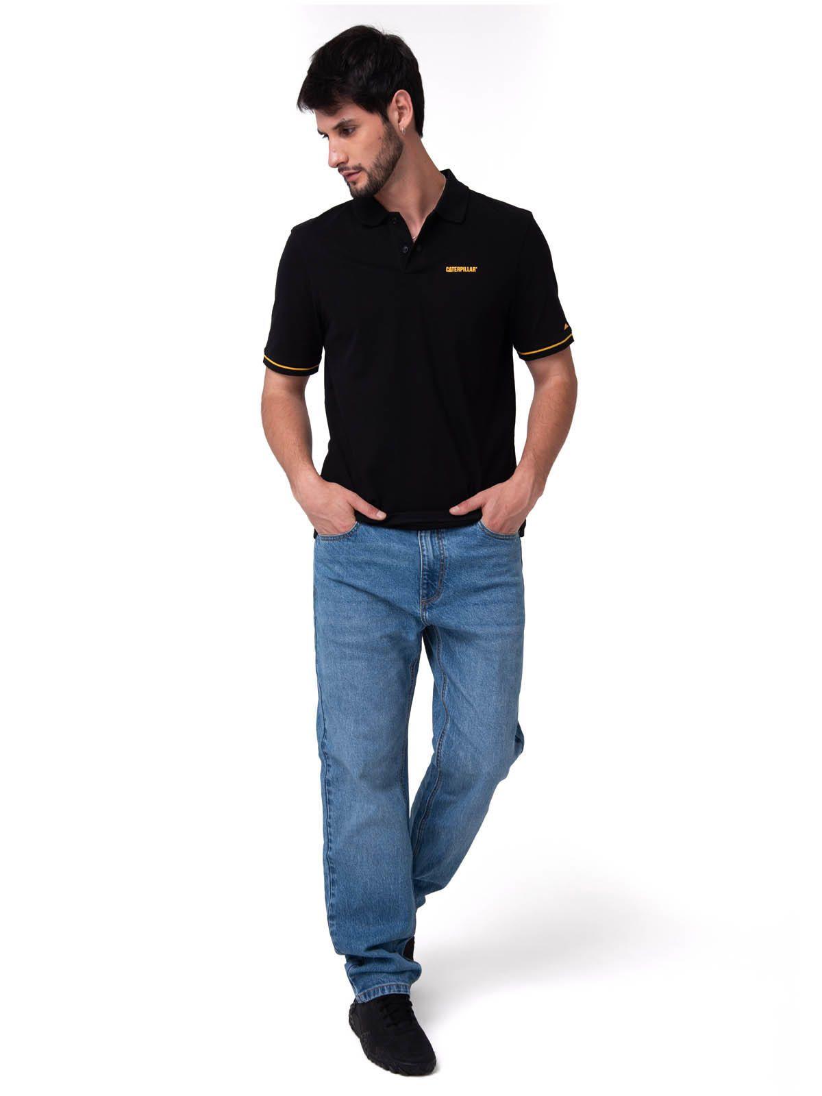 Polo Manga Corta Hombre Caterpillar Slim Negro-4