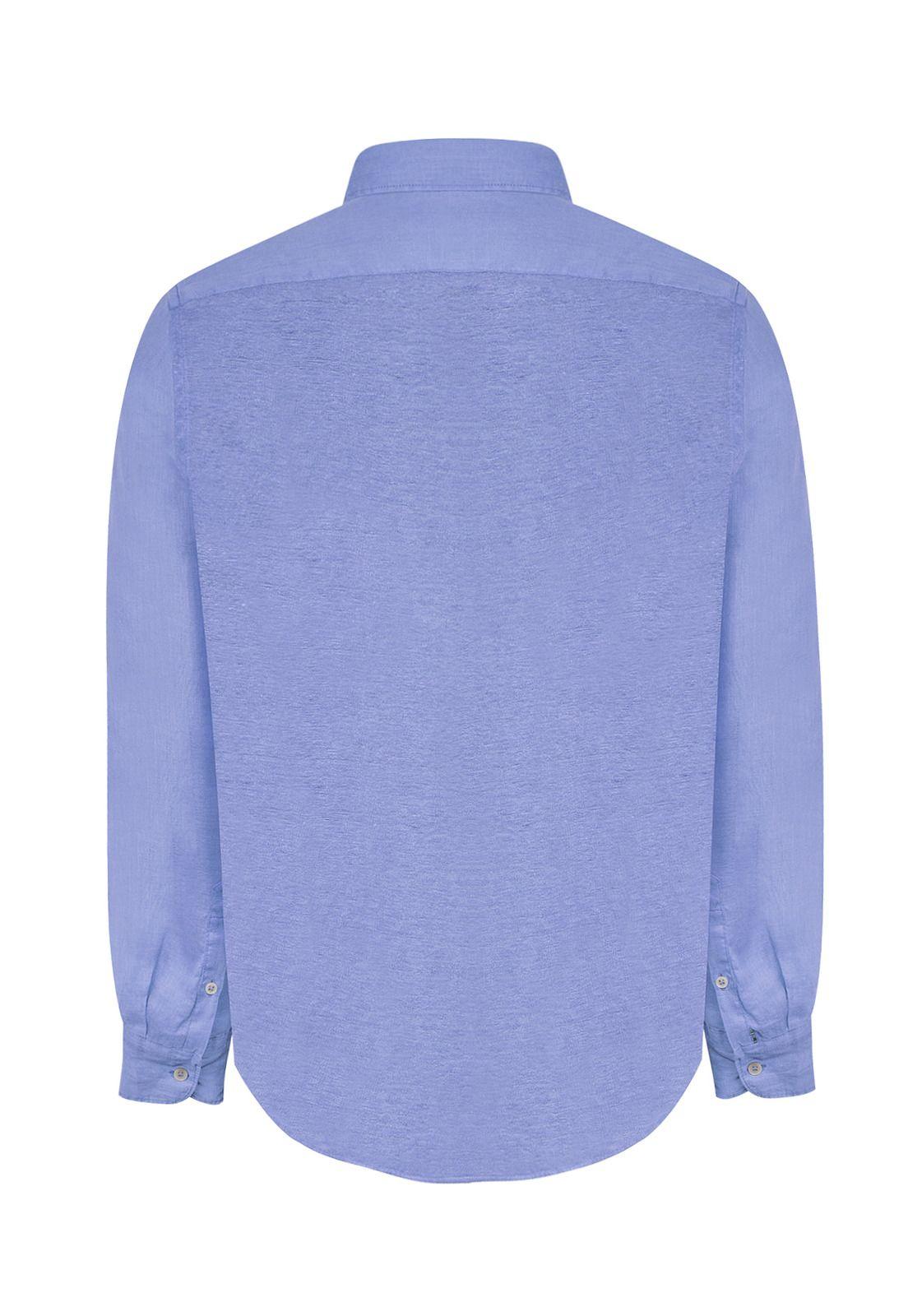 Camisa Lino Azul Marino Linenpro Hombre -1
