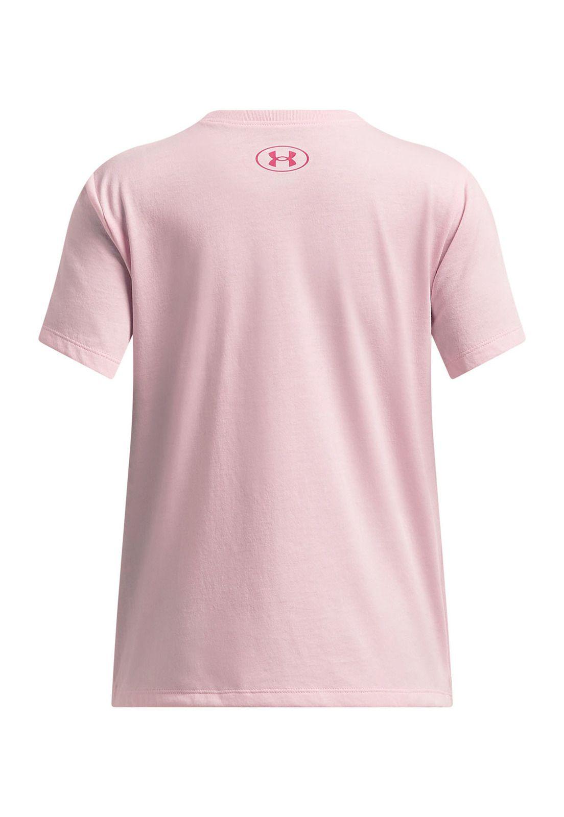 Polera Manga Corta UA Bubble Niña Rosa-1