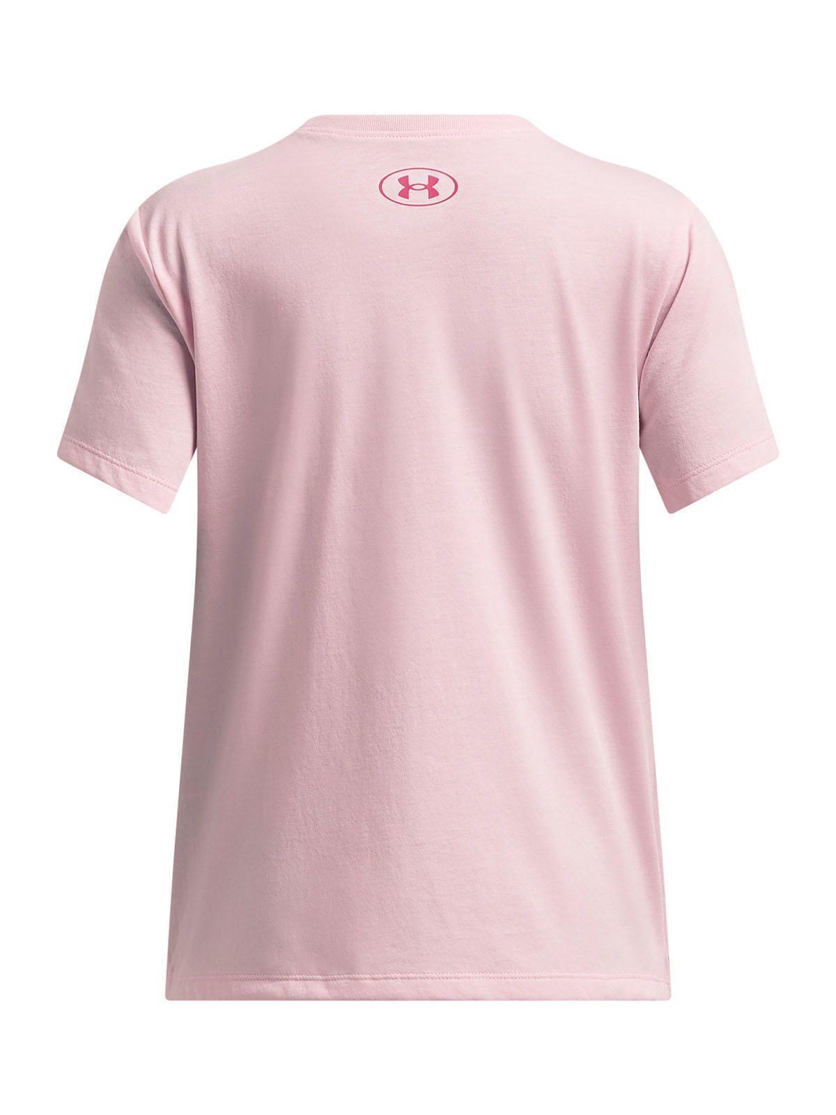 Polera Manga Corta UA Bubble Niña Rosa-1