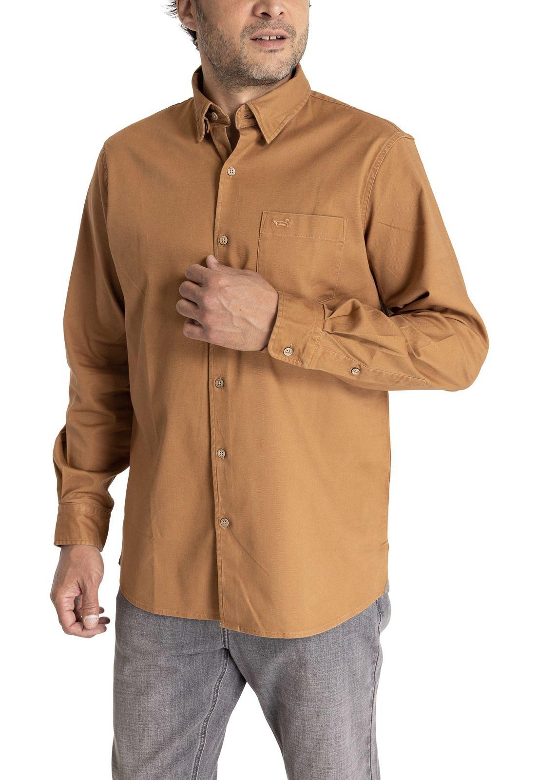 Camisa M/L Hombre Navarino Café-4