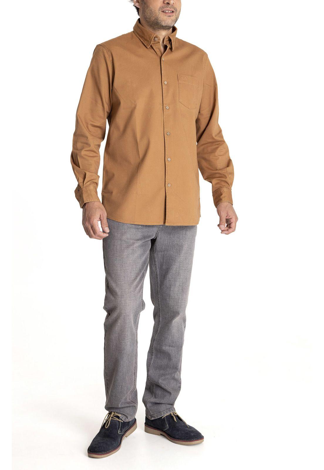 Camisa M/L Hombre Navarino Café-8