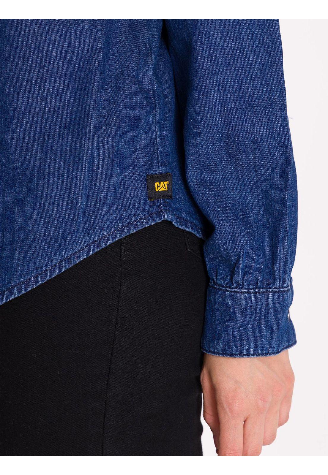 Camisa Casual Denim Relaxed Mujer Azul-5