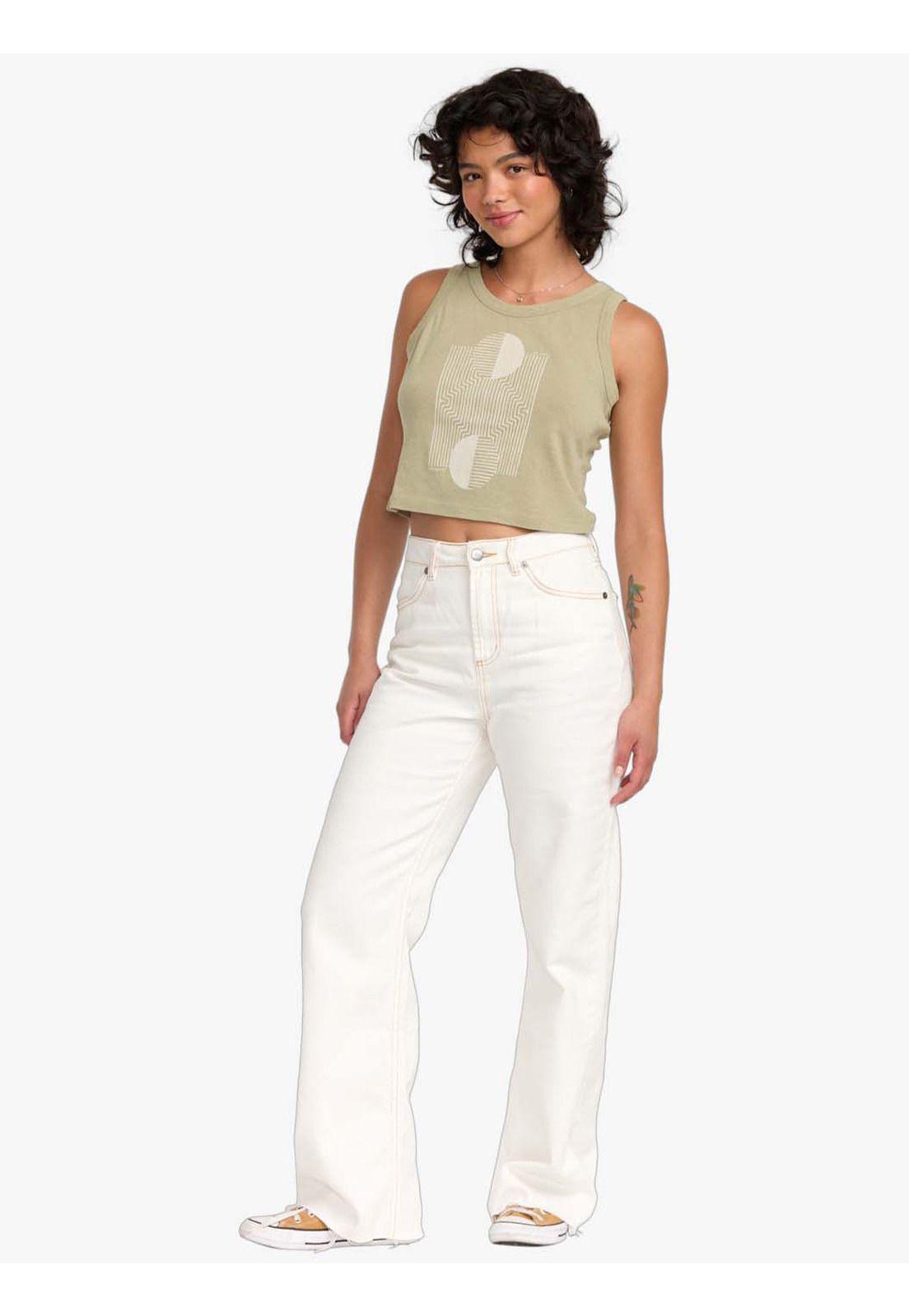 Jeans Mujer Coco Denim Blanco Rvca-3