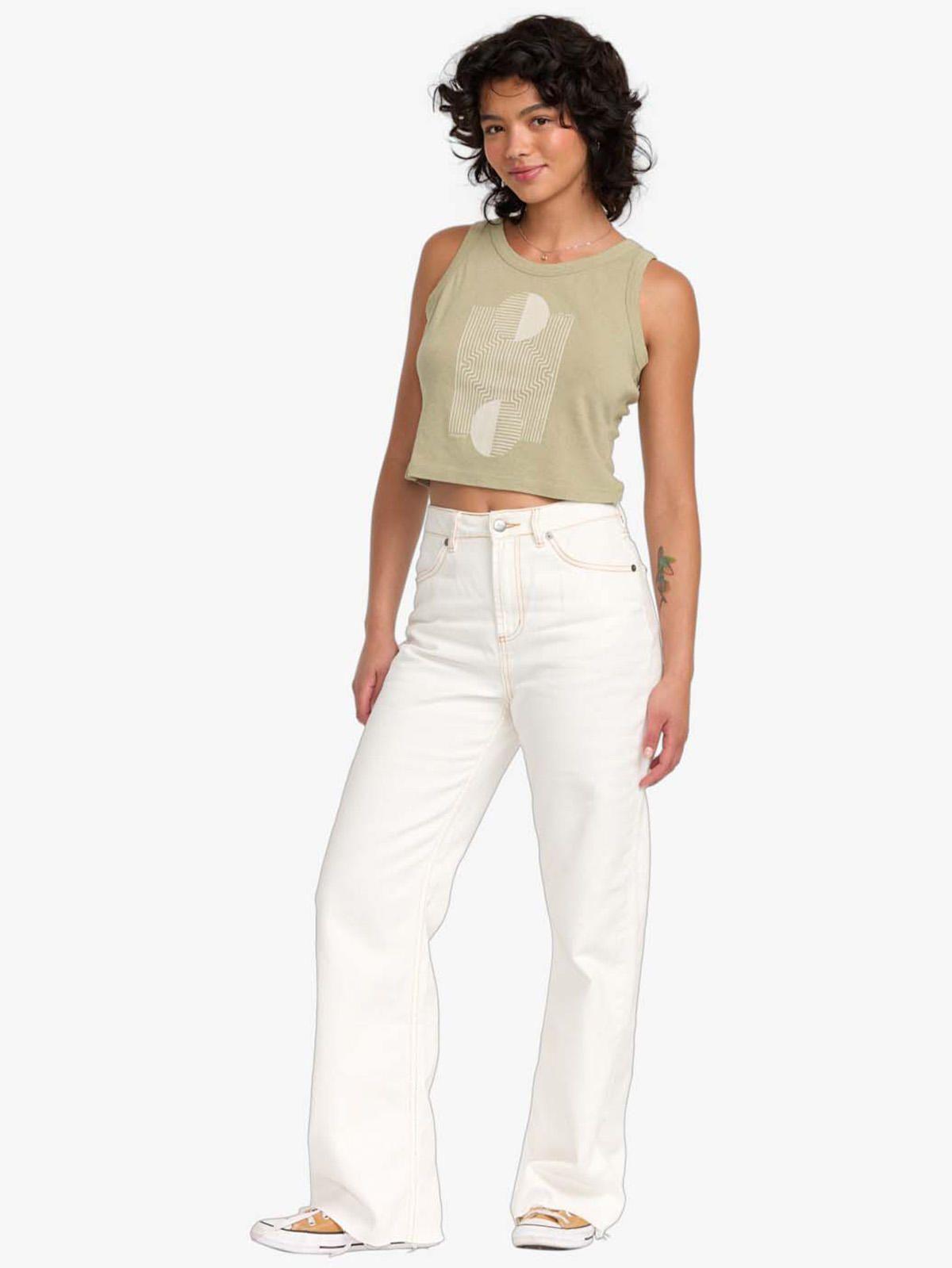 Jeans Mujer Coco Denim Blanco Rvca-3