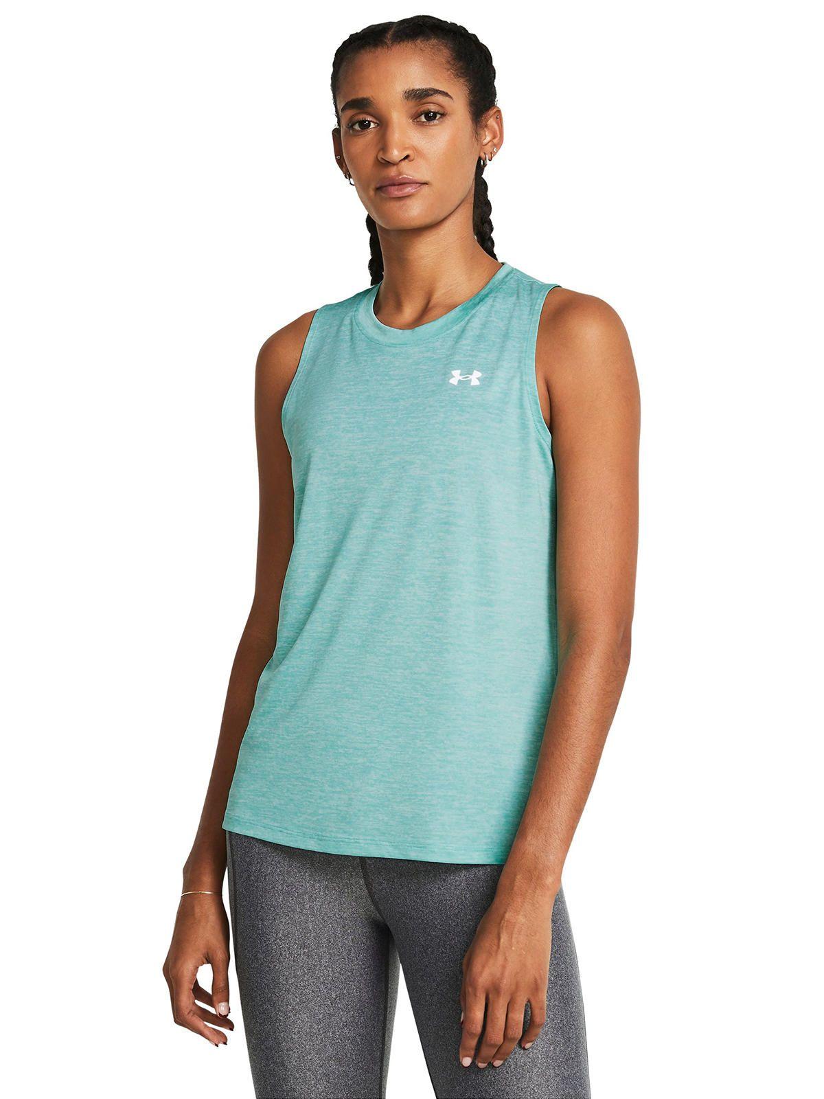 Polera sin manga UA Tech Twist mujer Verde-3