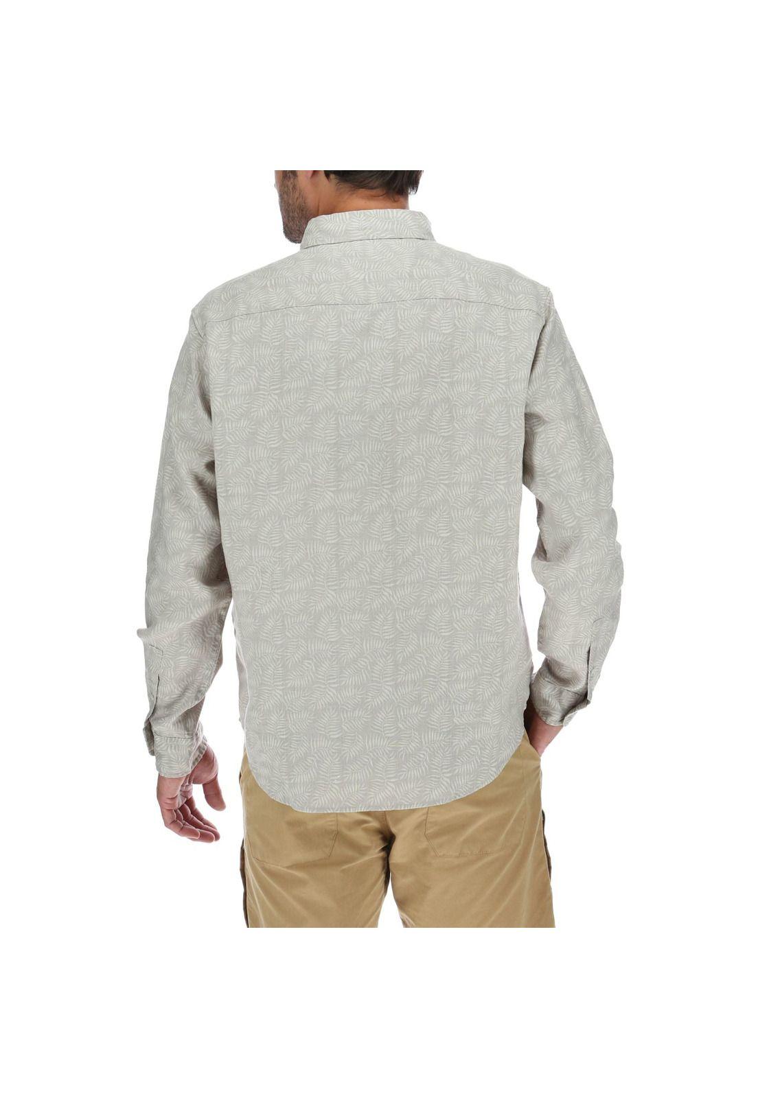 Camisa Lino Hombre Linenflowers Beige Rockford-2