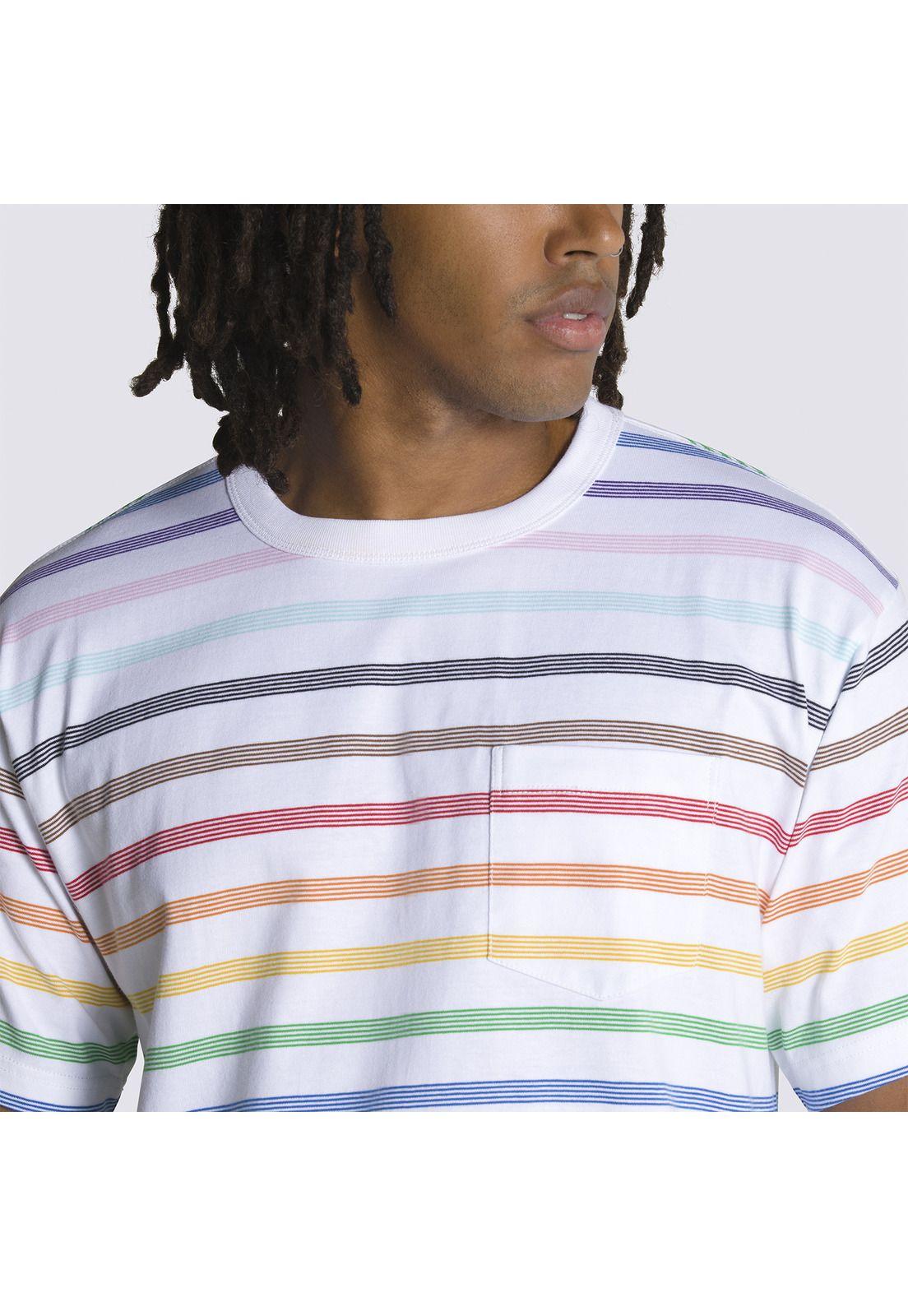 Polera Manga Corta 2023 Pride Stripe Blanco Hombre-4