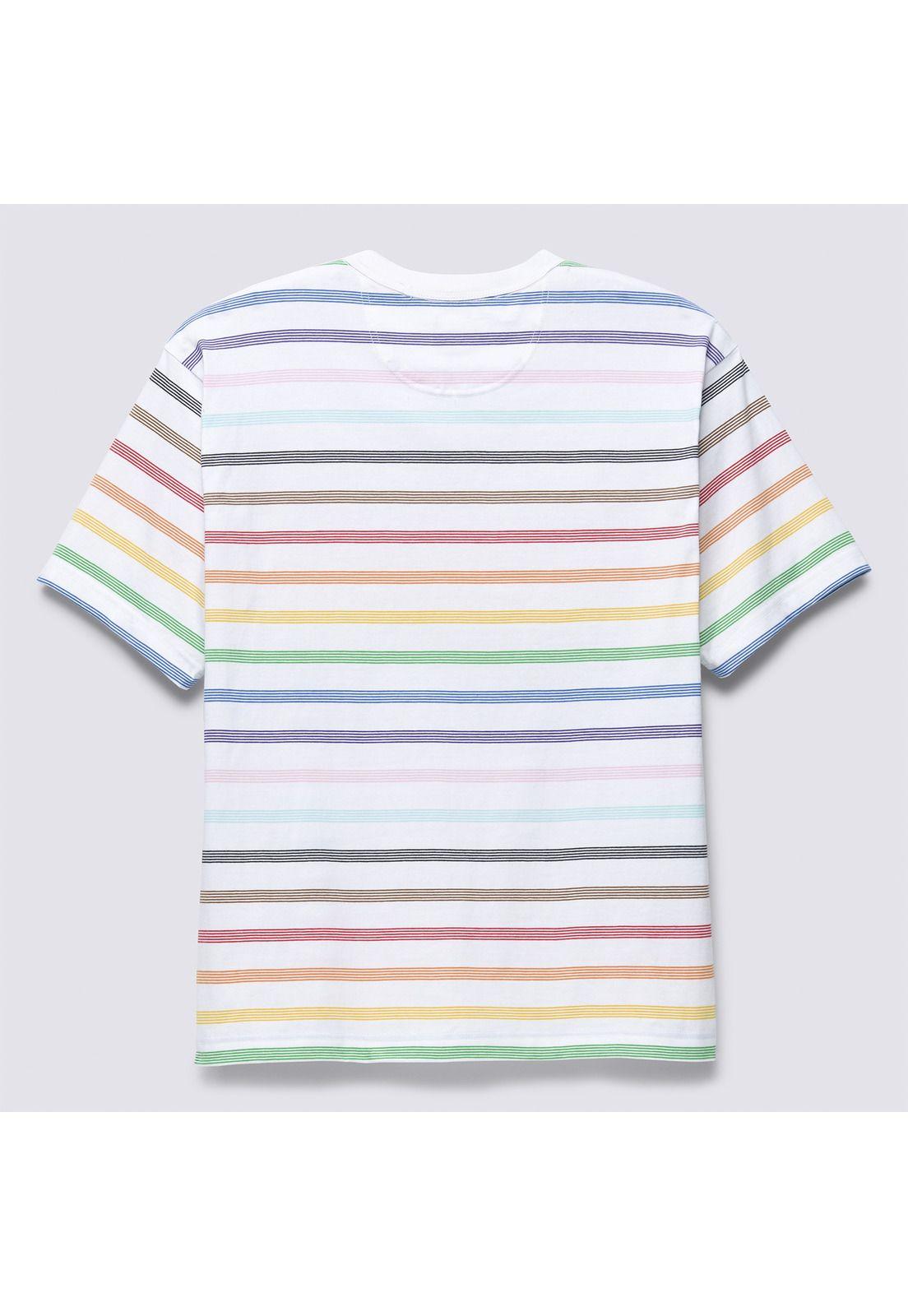 Polera Manga Corta 2023 Pride Stripe Blanco Hombre-6