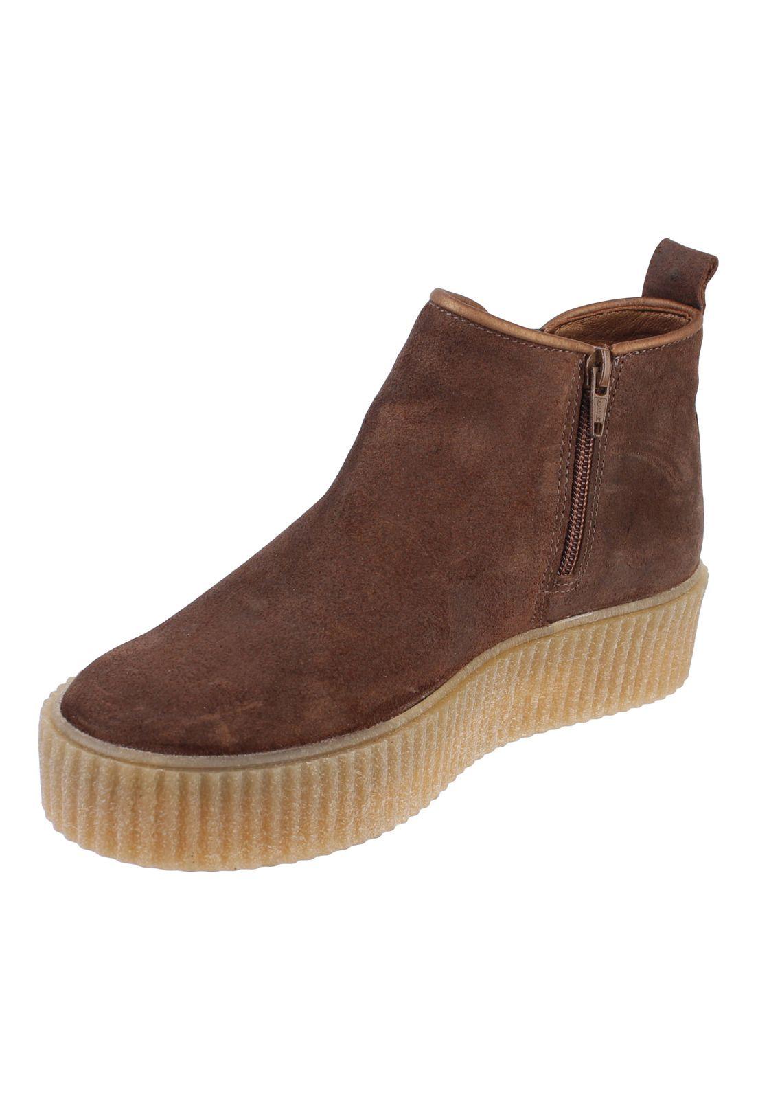 Botin Cuero Mujer Angeline Café-1