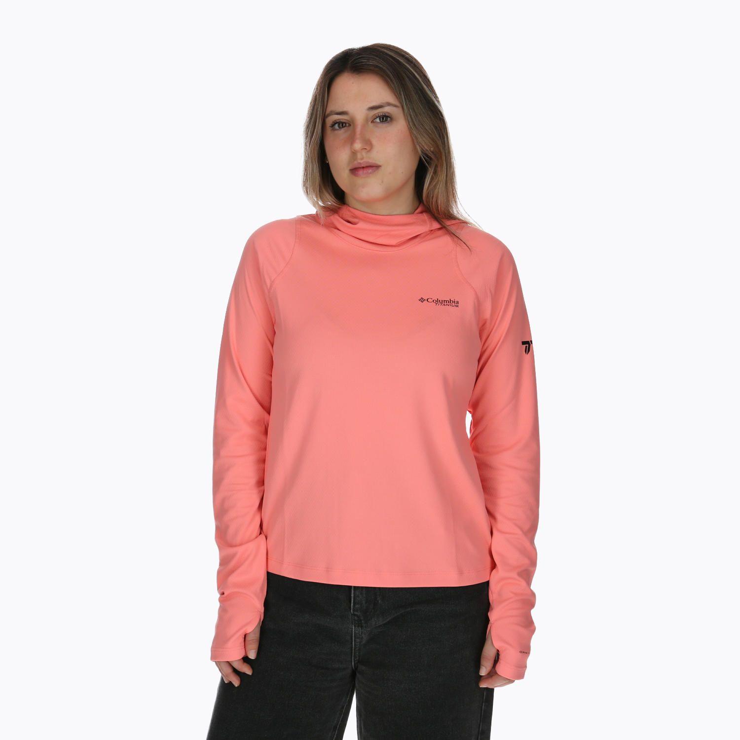 Polera M/L Mujer Summit Valley Hoodie Rosado-0
