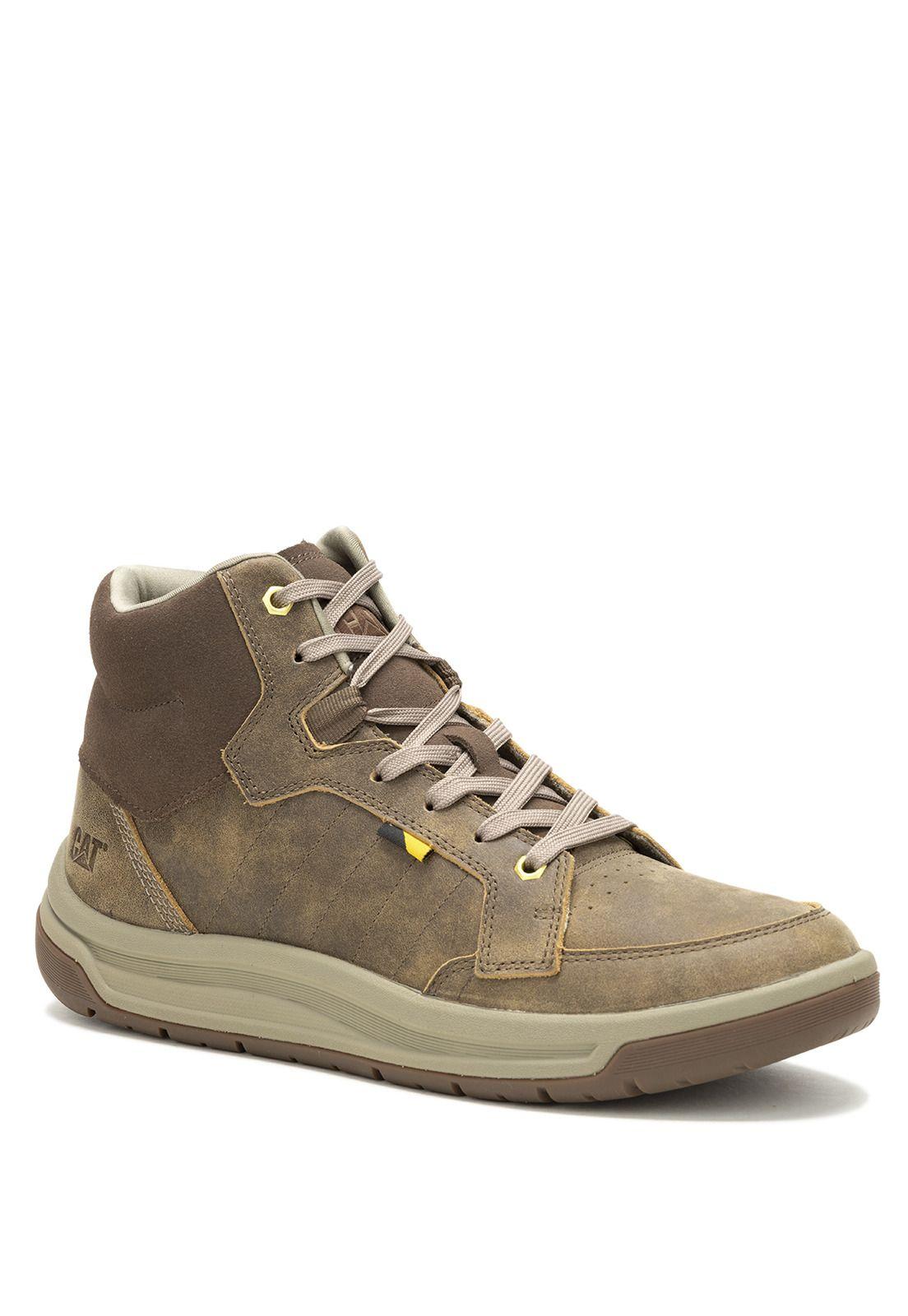 Zapatilla cuero con caña Apa Cush Mid Café Hombre-0