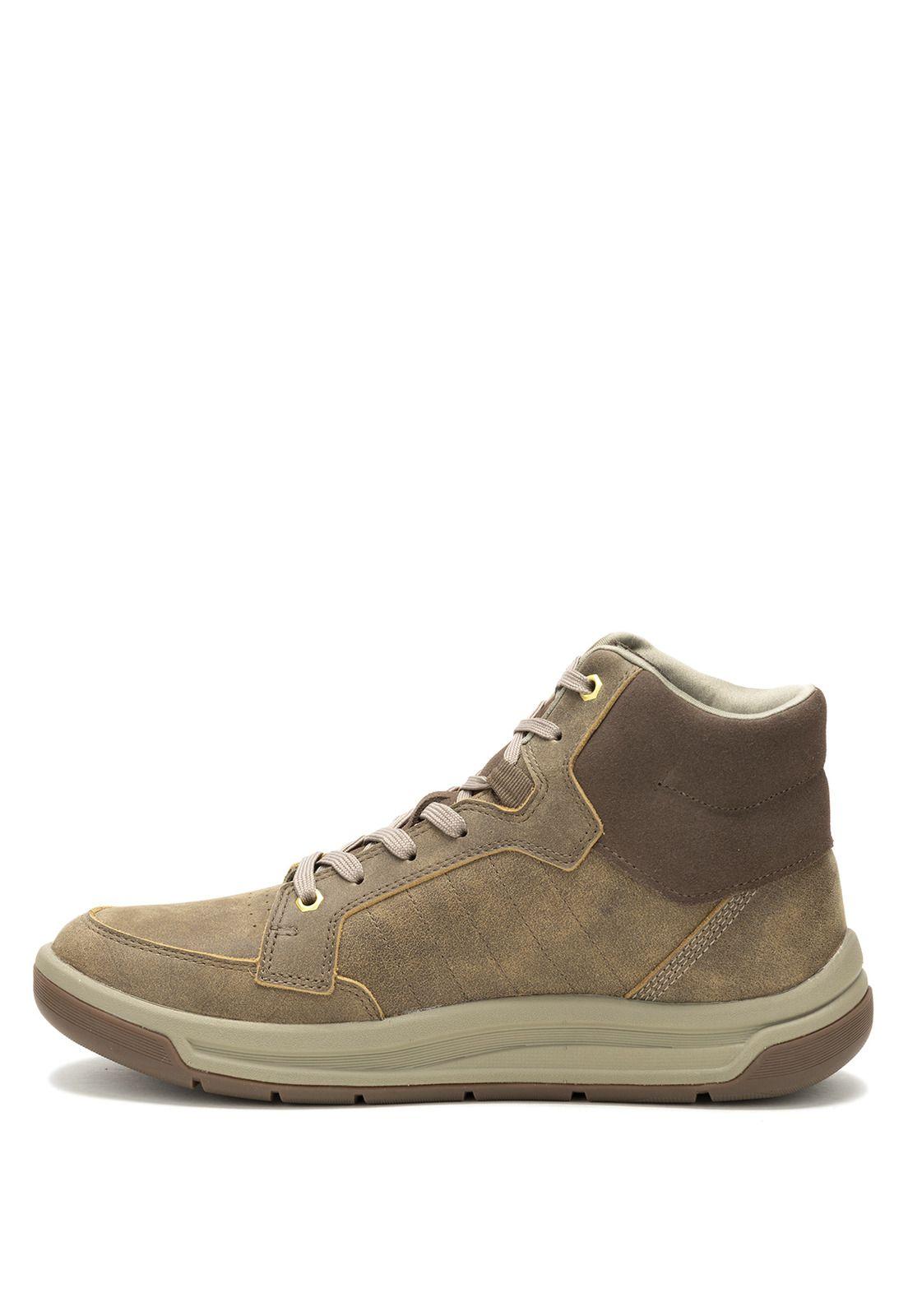 Zapatilla cuero con caña Apa Cush Mid Café Hombre-3