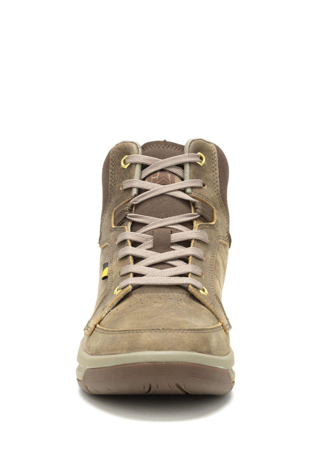 Zapatilla cuero con caña Apa Cush Mid Café Hombre-5