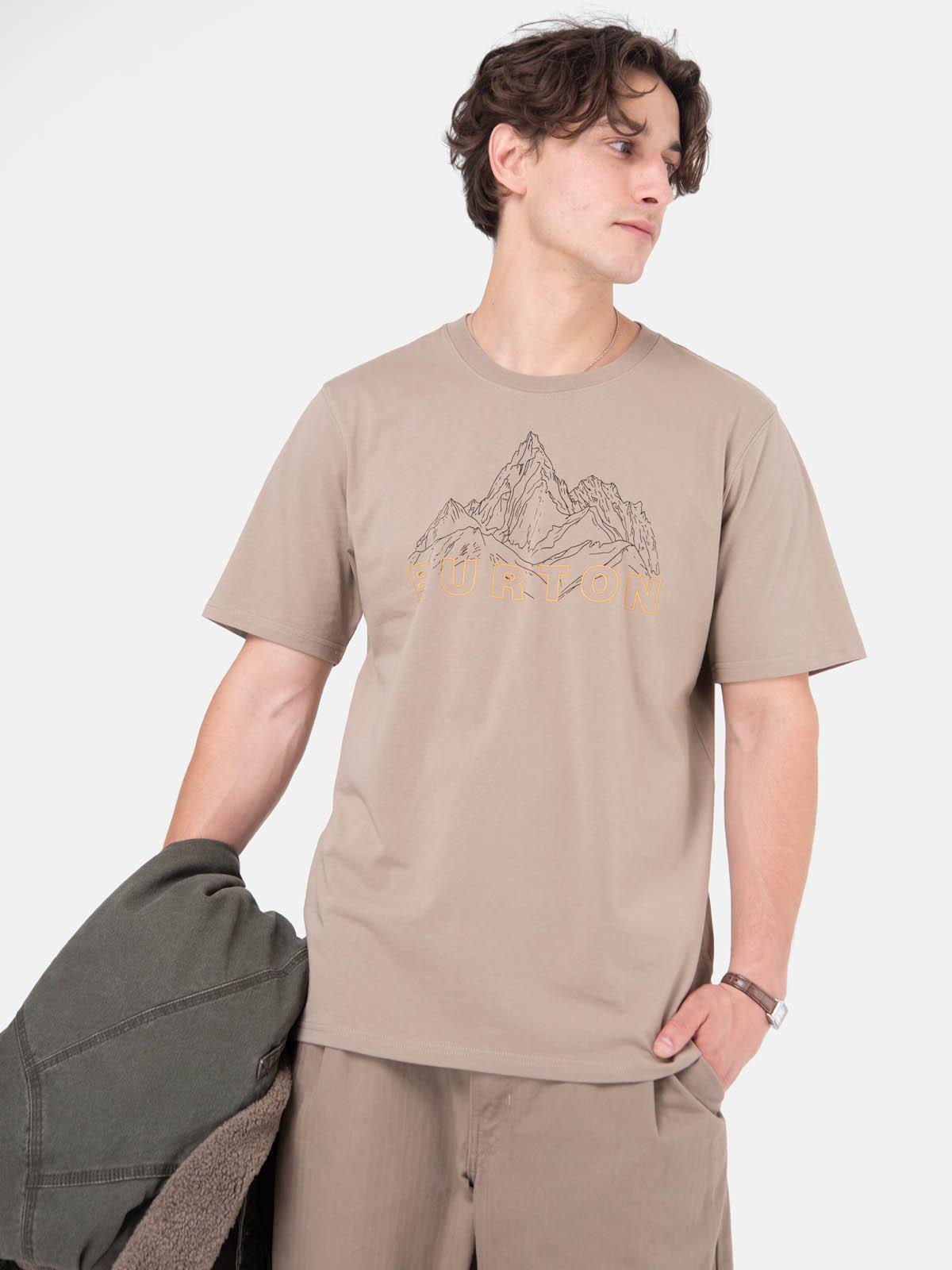 Polera M/C Hombre Mountain Stamp Beige -0