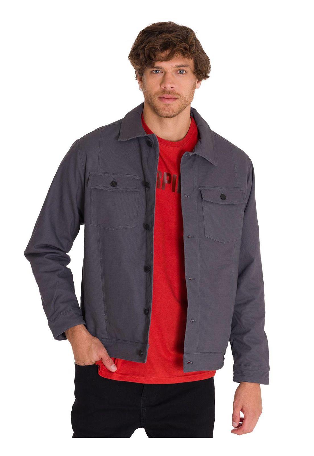 Chaqueta Trucker Hombre Gris-0
