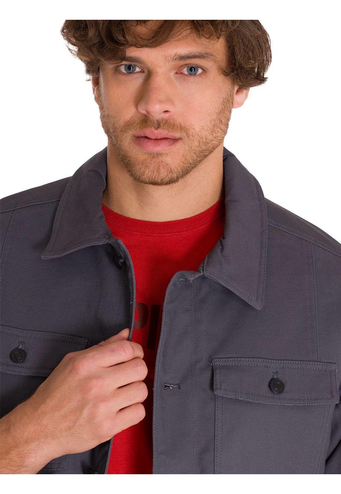 Chaqueta Trucker Hombre Gris-4