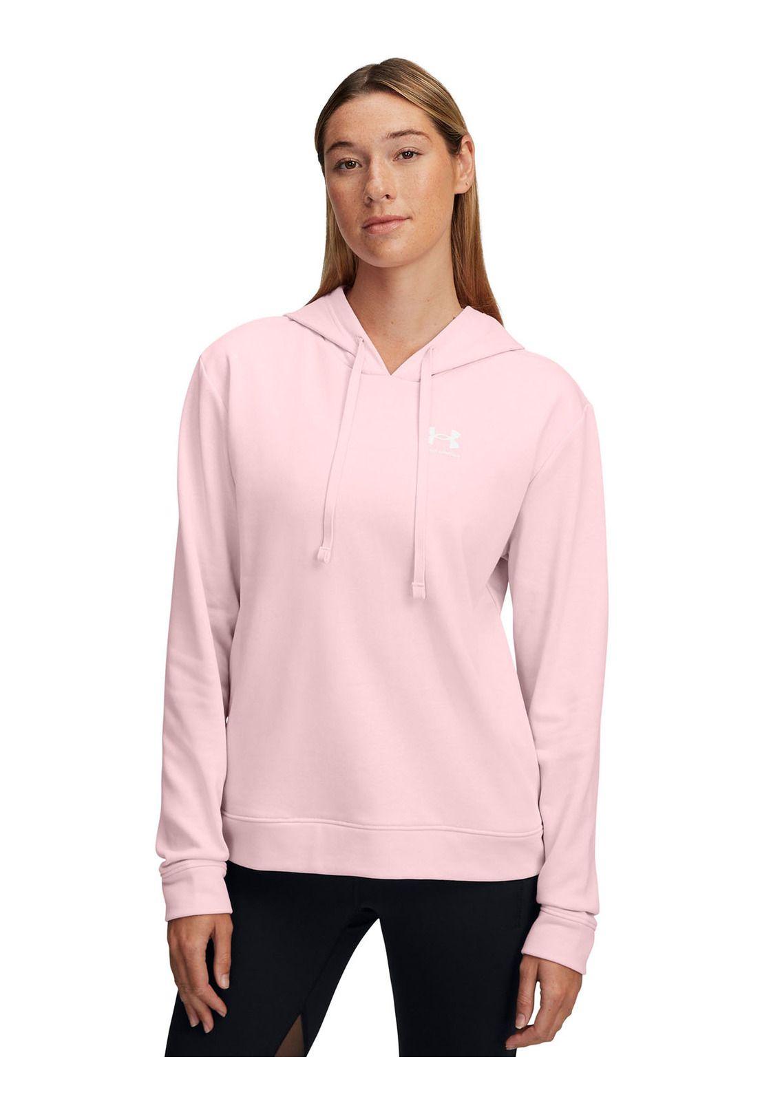 Polerón Ua Rival Terry Rosado Para Mujer-0