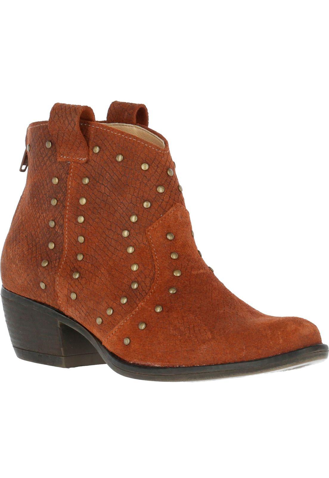 Botin Cuero Mujer Chloe Café-0